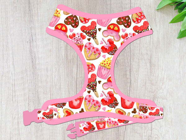 Valentine dog harness - Cupcakes