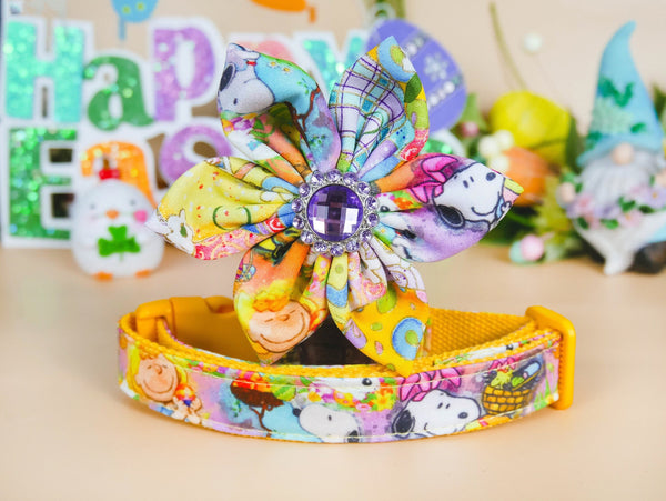 Easter dog collar with flower - Doggies and Eggs
