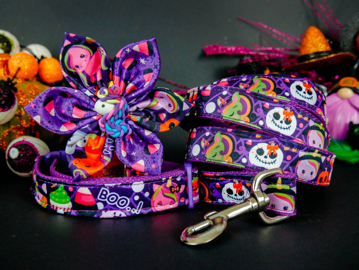 Halloween dog collar with flower - Unicorn party