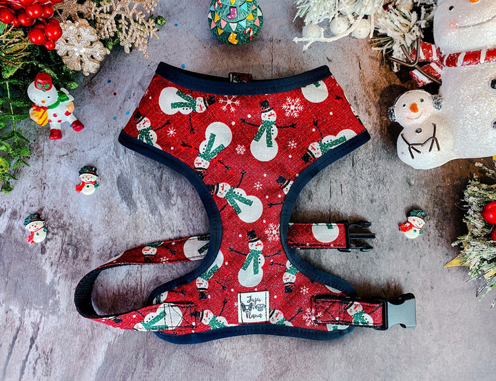 Christmas Dog harness set - Glitter Snowman
