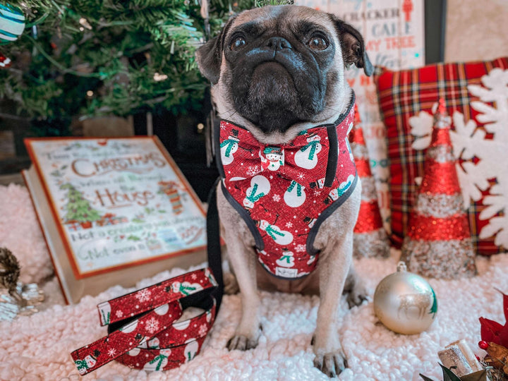 Christmas dog collar bow tie - snowman