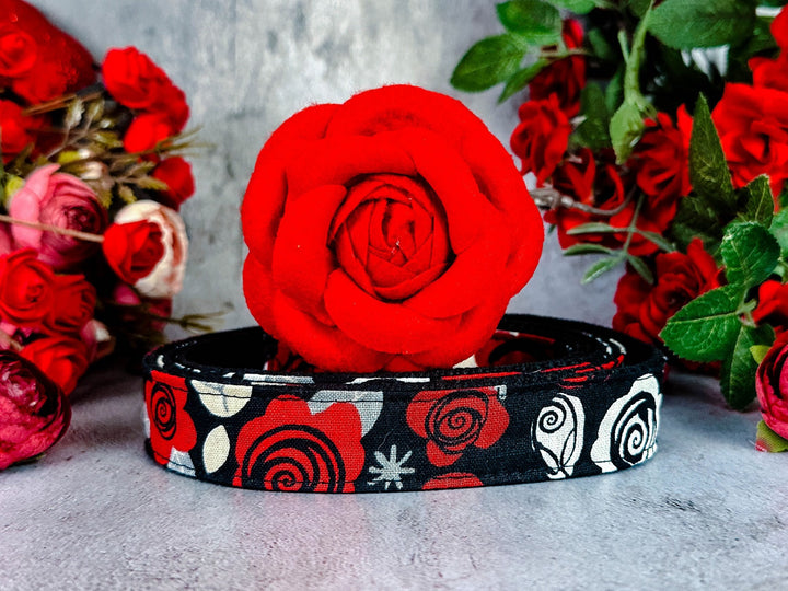 rose flower dog collar leash set/ floral girl dog collar and lead