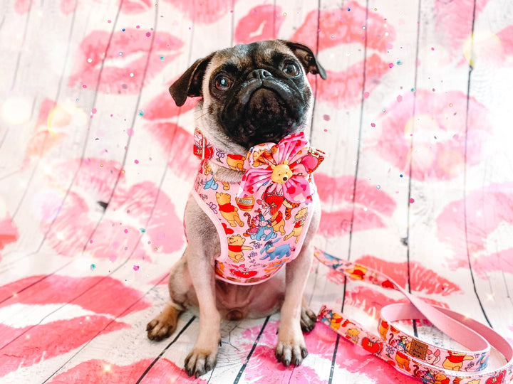 Cute girl dog harness vest/ pink boy dog harness/ puppy fabric harness/ Small medium dog harness/ Valentine’s day harness