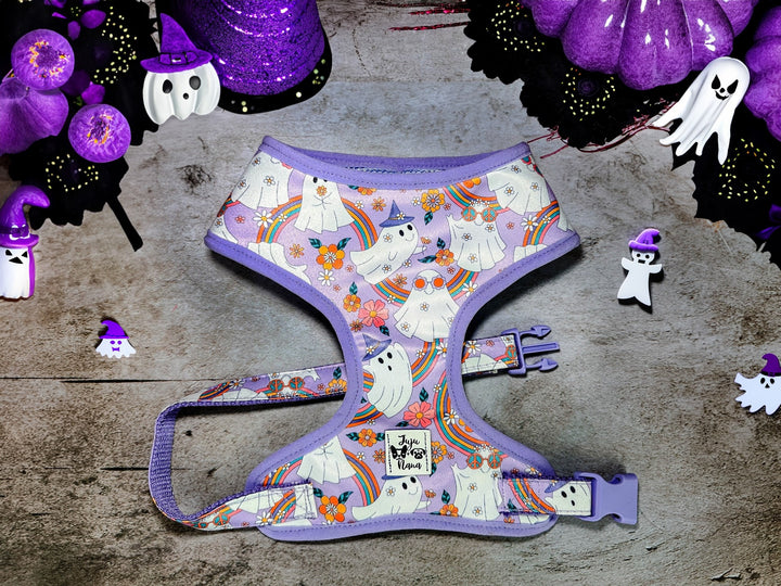 Halloween Dog harness - retro ghost party
