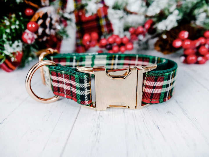 Christmas dog collar - lodge Plaid