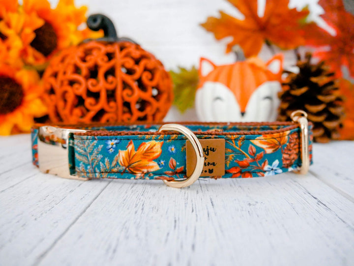 Fall leaves dog collar/ Autumn Floral dog collar