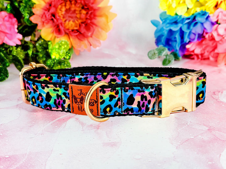 pink leopard dog collar/ Girl cheetah dog collar/ cute female dog collar/ small large dog collar/ medium puppy collar/ soft fabric collar