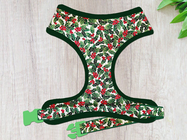 Christmas dog harness - Holly Berries