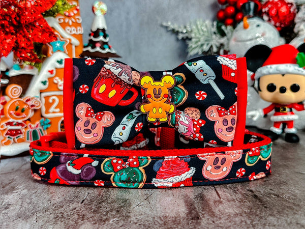 Christmas plaid dog collar bow tie/ boy cute dog collar