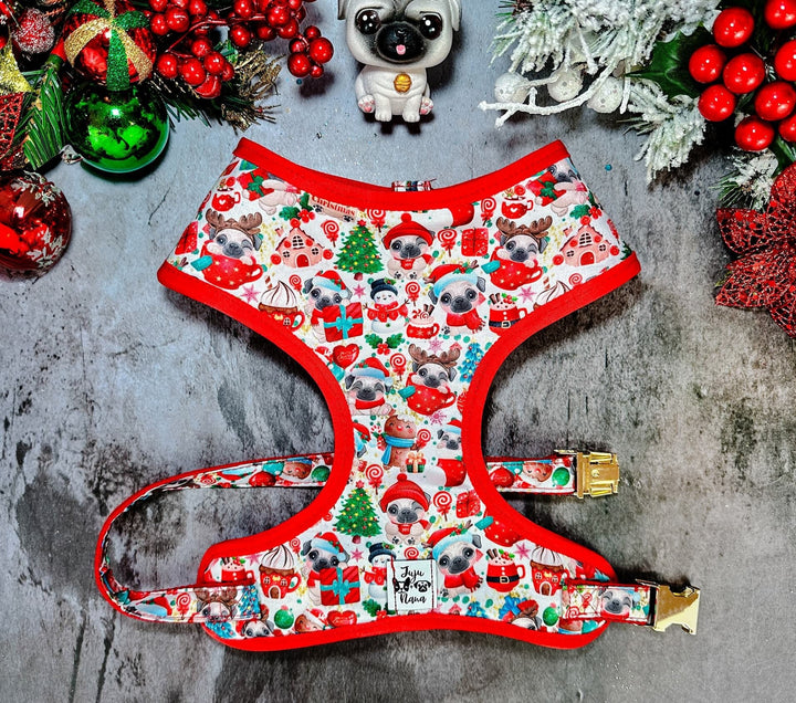 Christmas dog harness - Pugs